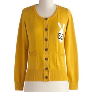 little bunny cardigan in mustard